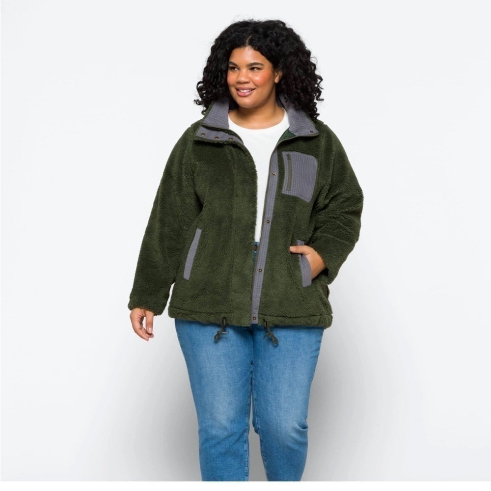 Madewell resources Sherpa zip up jacket NWT 2X